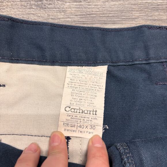 Carhartt Navy Blue Mens 40x30 Rugged Flex Twill Workwear Trousers Uniform Pants - Picture 4 of 12